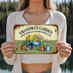 CIFbuy Grandma's Garden Vintage Metal Sign Garden Grown with Love Wall Decor Farmhouse Sign Gift For Mom (TikTok, temu pick-up service) - Image 2