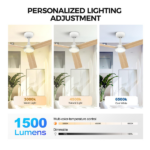 52 inch Modern Ceiling Fan with Lights,Remote Control, 3 Plywood Blades,6-Speed,Dimmable, Noiseless Reversible DC Motor,Indoor/Outdoor Ceiling Fan for Living Room Bedroom patio, 3D-X3[Unable ship on weekends, TK/TEMU only for pickup, only TX10643 warehouse supports GOFO] - Image 6