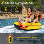 Yellow Inflatable Towable Tube Banana Boat for Boating - Image 9