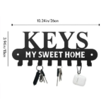 CIFbuy Gothic Key Holder Wall Hanger Vintage Black iron Coat Rack Entryway Organizer Home Decor (TikTok, temu pick-up service) - Image 7