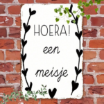 CIFbuy 1pc Wrought Iron Wall Art HOERA! Een Meisje Dutch Baby Girl Metal Sign, 8x12in Heart Motif Plaque For Nursery Decor TikTok, TikTok, Self-pickup Logiopics - Image 2