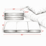 6 Inch Trifold Memory Foam Mattress 80" x 60" x 6" – for Guest, Camping, RV, Travel, Yoga Only mattress - Image 3