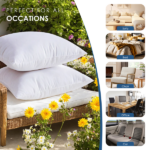 White square pillows (2-pack with bubble wrap) suitable for bed cushions, 18*18 inches, sofa cushions, patio cushions, cushion inserts, breathable, hand washable, OKO-100 certified. - Image 5