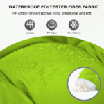 Outdoor Swing Cushions 60 Inch, Waterproof 4" Thick Porch Swing Cushion Replacement with Backrest and Ties, Comfortable 2-3 Seat Pation Swing Pad for Backyard, Garden, Lawn, Outdoor Furniture grass green - Image 6
