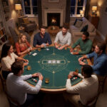 55" Round Foldable Poker Table Top Mat with Non-Slip Rubber Base, Portable Casino-Grade Poker Mat with Carrying Bag (Green) - Image 2