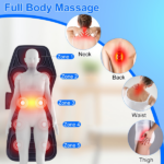 Full Body Massage Chair Pad with Heat, 8 Modes 9 Intensities, Home Office Car Use Back Neck Massager for Pain Relief Home Office Car Massage Chair Pad with Heat, Customizable Full Body Massager for Sedentary Pain & Sports Injury Relief, 3 Timer Settings - Image 6