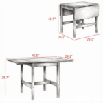 Black Drop Leaf Dining Table, Folding Design, Compact Kitchen Table for Small Spaces(Only dining table) - Image 3