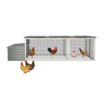 20.93ft² Large Wooden Chicken Coop Outdoor Hen House with Nesting Box & Weatherproof Asphalt Roof, Walk-in Poultry Cage with Secure Locks, Metal Mesh Run for Backyard Farm Use - Image 11