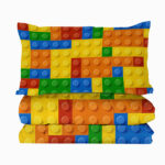 3pcs Funny Dot Building Blocks Comforter Set Colorful Bricks Thin Bedding Duvet Game Summer Quilt Set Full Size temu can only be self-picked up - Image 4
