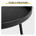 Patio Small Side Table, Round 2 Tier End Table, Metal Round Coffee Table for Indoor Outdoor, Black - Image 3