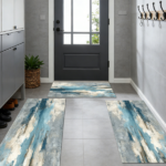 Three-piece kitchen rug set, non-slip and washable, abstract pattern kitchen hallway rug, soft and comfortable, suitable for sinks, floors, entrances, hallways and bathrooms. - Image 10