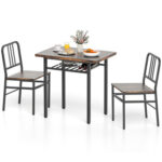 Set of 2 Dining Chair Set (Grey&Walnut), Teddy Velvet Upholstery & Plush Padded Design - Image 20