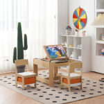 Children's Wooden Table And Chair Set With Two Storage Bags (One Table And Two Chairs) - Image 30