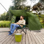 Collapsible camping tent with an integrated cot - Image 26