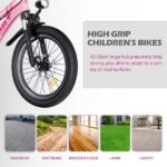 24 Inch Kids Mountain Bike for Boys & Girls Ages 7-12 – 7-Speed Gears, Dual Disc Brakes, Shock Absorber Front Fork, LED Light – Silver & Pink -Does not support self pick up - Image 5