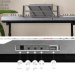 [Do Not Sell on Amazon] GEP-110 61 Key Lighting Keyboard with Piano Stand, Piano Bench, Built In Speakers, Headphone, Microphone, Music Rest, LED Screen, 3 Teaching Modes for Beginners - Image 3