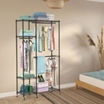 4 Tier Heavy Duty Garment Rack with 3 Hanging Rods, 463LBS Capacity Rolling Clothes Rack with Lockable 360° Wheels & Footrests,44.9x17.13x77.95in Spacious Clothing Rack for Dresses, Shirts, Coats - Image 12