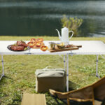 180 x 60 x 70cm Aluminum Alloy Folding Table White - Image 2