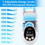 3 In 1 Ice Cooling Laser Hair Removal Painless Permanent At-Home IPL Hair Removal with 999,999 Flashes 9 Energy Levels 2 Flash Modes for Armpits Legs Arms Bikini Line - Image 3