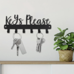 CIFbuy Sleek Single Hook Wall Key Holder Modern Black iron Key Organizer for Entryway Office Home (TikTok, temu pick-up service) - Image 2