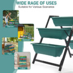 Raised Garden Planter Bed, Tiered Planter Stand with 5 Boxes, Vertical Raised Garden Bed for Herbs, Flowers, or Vegetables in Patio Balcony Indoor Outdoor - Image 15