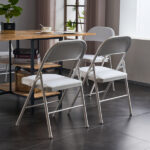 Old Code 33292149 4pcs Elegant Foldable Iron & PVC Chairs for Convention & Exhibition White - Image 38