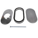 15" Oval Full Finned Polished Aluminum Air Cleaner Filter Fits for Chevy SBC 350 400 - Image 7