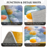 Three-piece kitchen rug set, non-slip and washable, abstract pattern kitchen hallway rug, soft and comfortable, suitable for sinks, floors, entrances, hallways and bathrooms. - Image 9