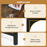 43.5" Home Office Desk with Built-in Charging Station & 3 Drawers Hidden Compartment - Image 4