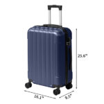 ABS Trolley Case 20in 24in 28in 3PCS Suitcase Set Vertical Striped Frosted Case Suitcase Navy Blue - Image 3