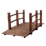 Arch Bridge Small Wooden Bridge Courtyard Outdoor Anticorrosive Wood Landscape Bridge Carbonization Color - Image 11