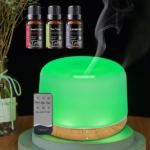 500ml Ultrasonic Essential Oil Diffuser & Humidifier with Remote, Auto-Off Timer, 7 Color Changing Night Light for Home, Office, Yoga - Image 14