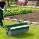 24in Heavy Duty Steel Lawn Roller, Garden Roller Can Be Filled with Water or Sand, Hand Roller with U-shaped Handle, Green & Black - Image 11