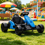 Blue 24V Electric Go-Kart for Kids with Dual 150W Motors Adjustable Seat 11.2mph High Speed Slow Start Safety 5-Point Harness - Image 6