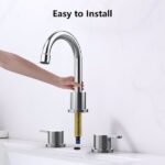 Widespread Bathroom Sink Faucet Chrome 2 Handle 8 inch 3 Hole 360°Swivel Spout Vanity Sink with Pop Up Drain Assembly[Unable ship on weekends, TK/TEMU only for pickup, only TX10643 warehouse supports GOFO] - Image 5