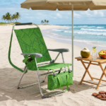 17 Inch Seat Height Beach Chair for Adults, Folding Portable Camping Chair with Headrest, Cup Holder, Side Pocket & Bottom Storage Bag, 7-Position Adjustable Aluminum Beach Chair, Heavy Duty 265 LBS Capacity, Oxford Fabric for Beach, Patio, Pool, Summer Palm Print - Image 30
