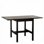 Black Drop Leaf Dining Table, Folding Design, Compact Kitchen Table for Small Spaces(Only dining table) - Image 2