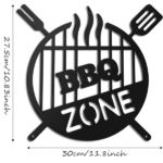 BBQ ZONE Metal Wall Art Sign, Black Grill Themed Iron Decorative Plaque for Backyard Patio Outdoor Barbecue Area, Home Kitchen Wall Hanging Decor , CIFbuy (TikTok/temu self-pickup orders) - Image 4