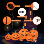 Replace 39662619 7ft Classic 7pcs LED String Lights 7pcs Pumpkin Inflatable Halloween Decoration - Image 5