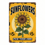 CIFbuy Vintage Sunflower 2D Flat Metal Sign 8x12 Inch" Waterproof Rustproof Retro, Wall Art Decorative Plaque Durable Hanging Dec 8x12 IncikTok, 8x12 IncikTok, t Self-pickup Logiopics - Image 8