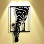 CIFbuy 1 pieces Ultra practical minimalist zebra metal wall art, handmade iron stripe decoration, modern black and white animal patterns, home office, co(TikTok/temu self-pickup orders) - Image 4