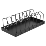 Adjustable Carbon Steel Sliding Cookware Storage Rack, Anti-Rust Pull Out Pan Lid Holder for Cutting Boards Baking Sheets Bakeware-black - Image 7