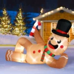 9.8ft Reclining Gingerbread Man, 6 LED Lights, Drawstring Bag, Christmas Inflatable Decoration, 12V, 1500mA, US Standard - Image 5