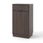 10-Gallon Woodgrain Tilt-Out Trash Can Cabinet Wooden Garbage Recycling Cabinet with Wave-Textured Hideaway Drawer&Pull-Out Bin-Multipurpose Kitchen/Bath Organizer in Walnut Finish - Image 10