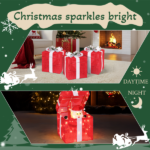 12in Motorized Pop-up Gift Box with Santa, Outdoor Christmas Decorations with Motor & 60 LED Lights, for Xmas Outdoor Holiday Indoor Decor Lighted Holiday Displays - Image 9