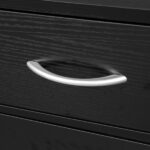 MDF With Triamine One Door One Drawer Three Compartments High Cabinet Bathroom Wall Cabinet Black - Image 12