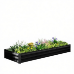 95" x 36" x 12" Black Galvanized Raised Garden Bed – Easy Assembly Planter for Growing Flowers, Herbs, Succulents Black - Image 2