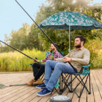 Portable Outdoor 2-Seat Folding Chair with Removable Sun Umbrella Pineapple - Image 9