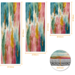 Three-piece kitchen rug set, non-slip and washable, abstract pattern kitchen hallway rug, soft and comfortable, suitable for sinks, floors, entrances, hallways and bathrooms. - Image 2