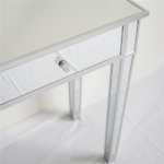 2-Drawer Modern Style Computer Desk MDF Mirror Dressing Table 41.34*14.17*29.92in Silver - Image 10
